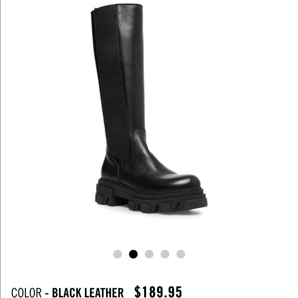Wayde Black Leather Steve Madden Boots